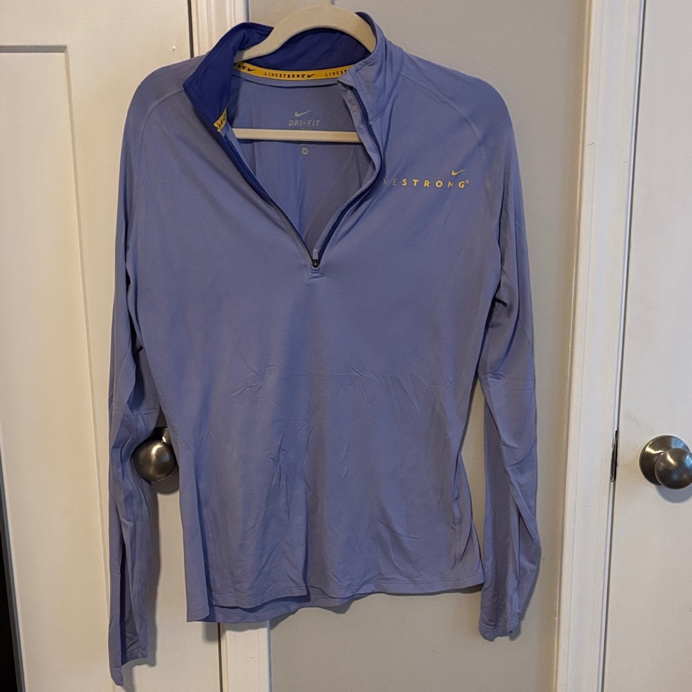 Nike Blue Long Sleeve Quarter Zip Shirt
